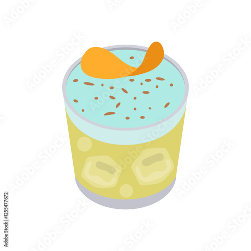 Gin Fizz, Cocktails Vector illustration, Isolated