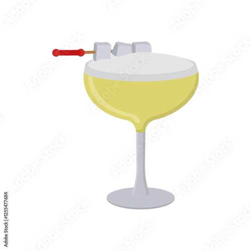 Marshmallow Cocktail, Cocktails Vector illustration, Isolated