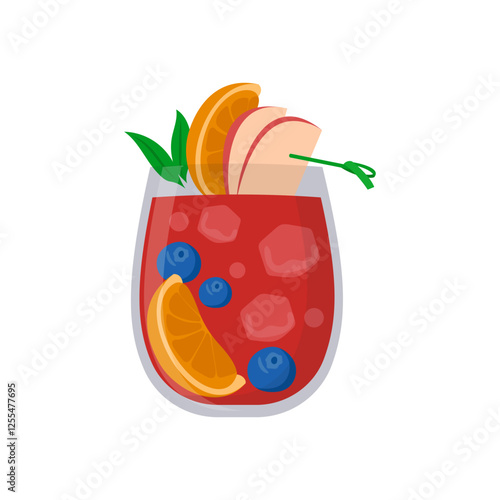 Sangria, Cocktails Vector illustration, Isolated