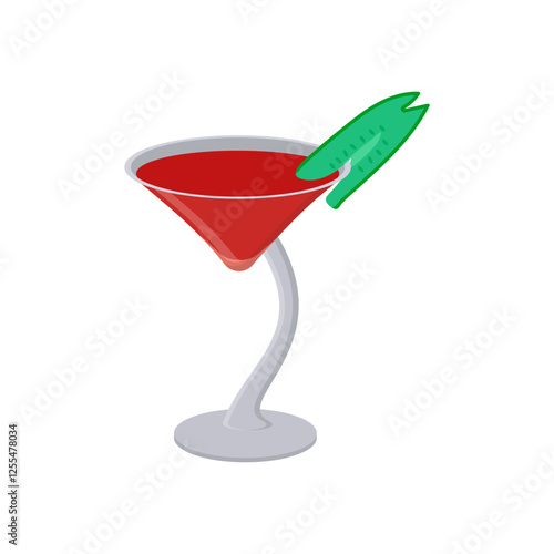 Lemongrass Cucumber, Cocktails Vector illustration, Isolated