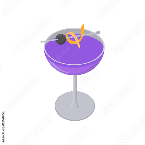 Aviation Cocktail, Cocktails Vector illustration, Isolated
