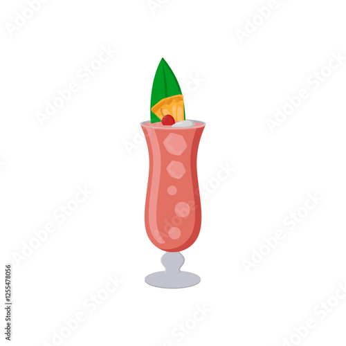 Planter Punch, Cocktails Vector illustration, Isolated