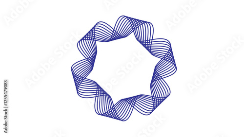  Abstract guilloche Pattern, Circle Border Frame on white background.