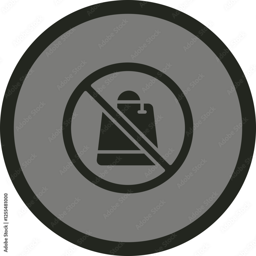 No Shopping Bag Vector Icon Design No Shopping Bag Vector Icon Design