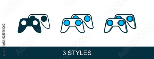 Filled outline Game controller or joystick for game console icon isolated on white background. Vector