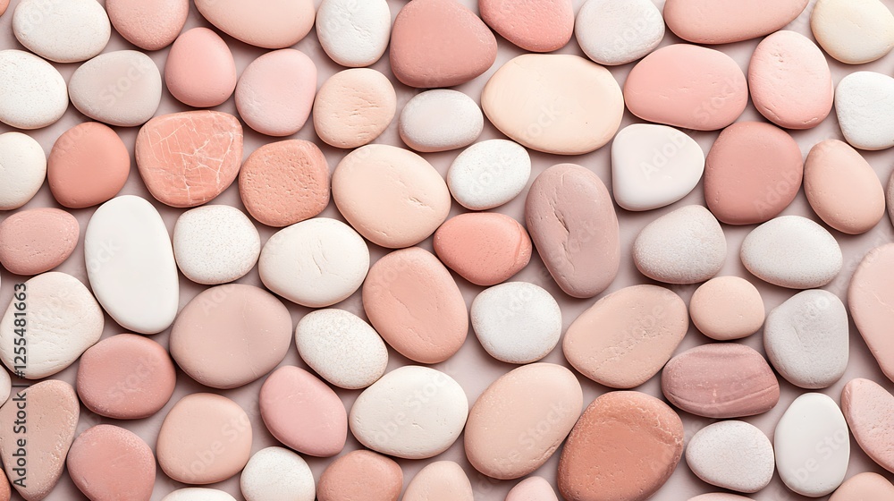 A textured array of smooth, pastel-colored pebbles arranged closely, creating a soothing visual pattern. A textured array of smooth, pastel-colored pebbles arranged closely, creating a soothing visual pattern.