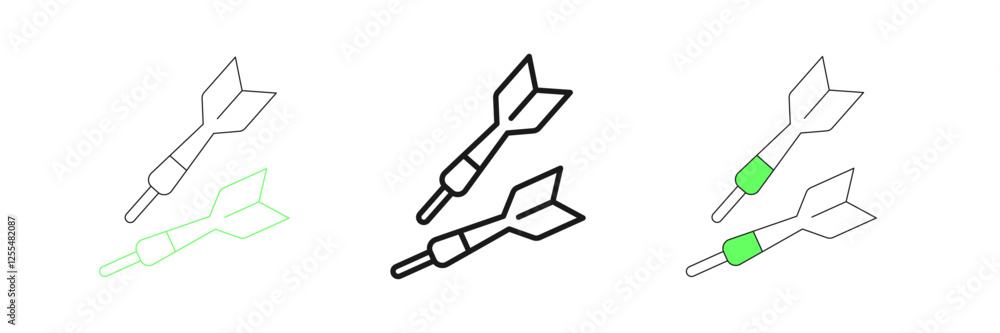 Set line Dart arrow icon isolated on white background. Vector Set line Dart arrow icon isolated on white background. Vector