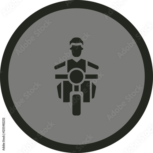 Man Riding Bike Vector Icon Design