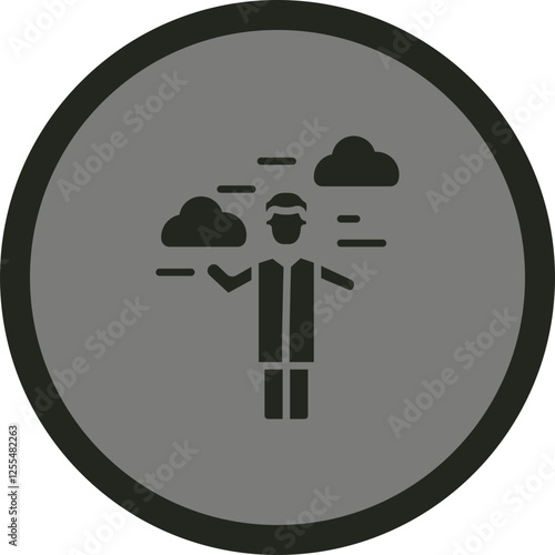 Man Weathercaster Vector Icon Design