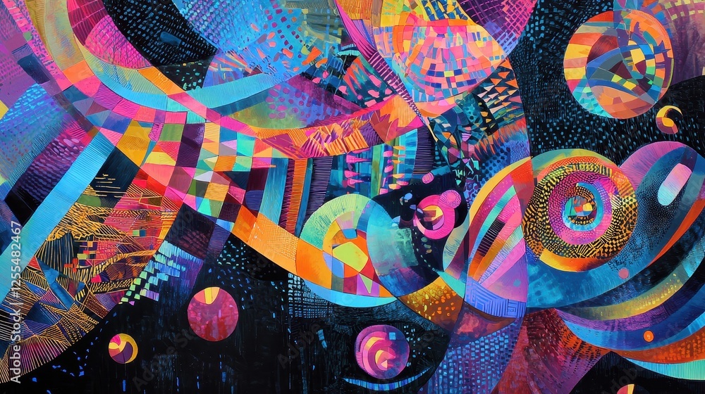 Obraz premium Neon Lights Creating Geometric Patterns