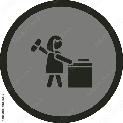 Woman Blacksmith Vector Icon Design