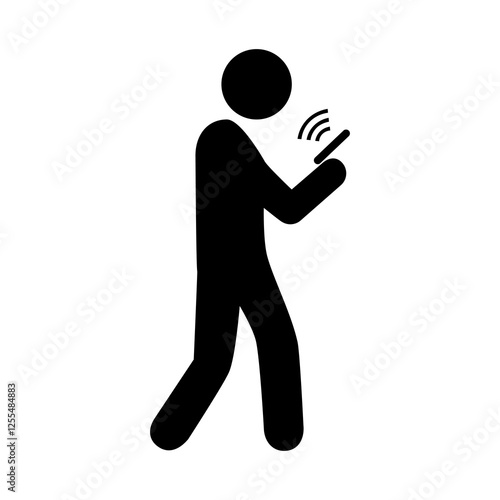 human using smartphone icon. person with phones icon. Flat style vector illustration editable isolated design.