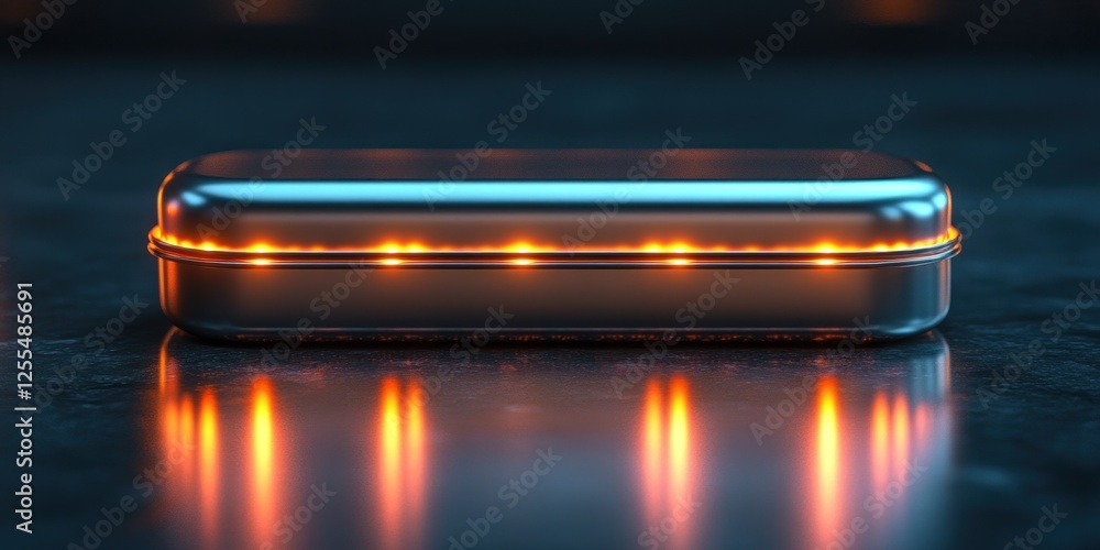 Illuminated Metallic Container: A Futuristic Design Illuminated Metallic Container: A Futuristic Design