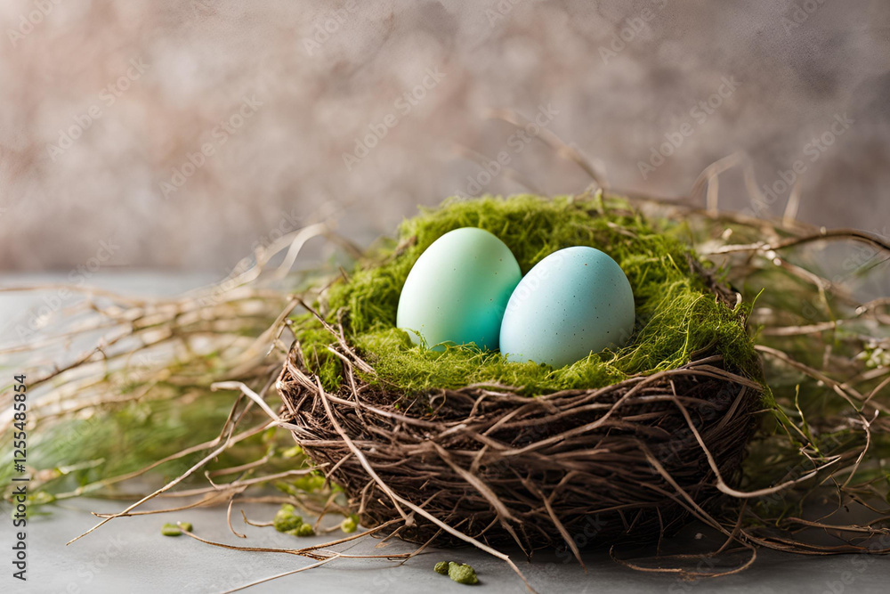 Obraz premium easter eggs in nest