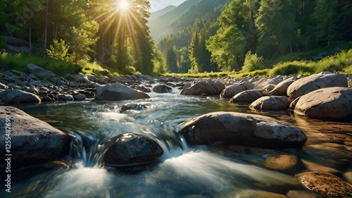 Crystal Clear Stream in the Valley.