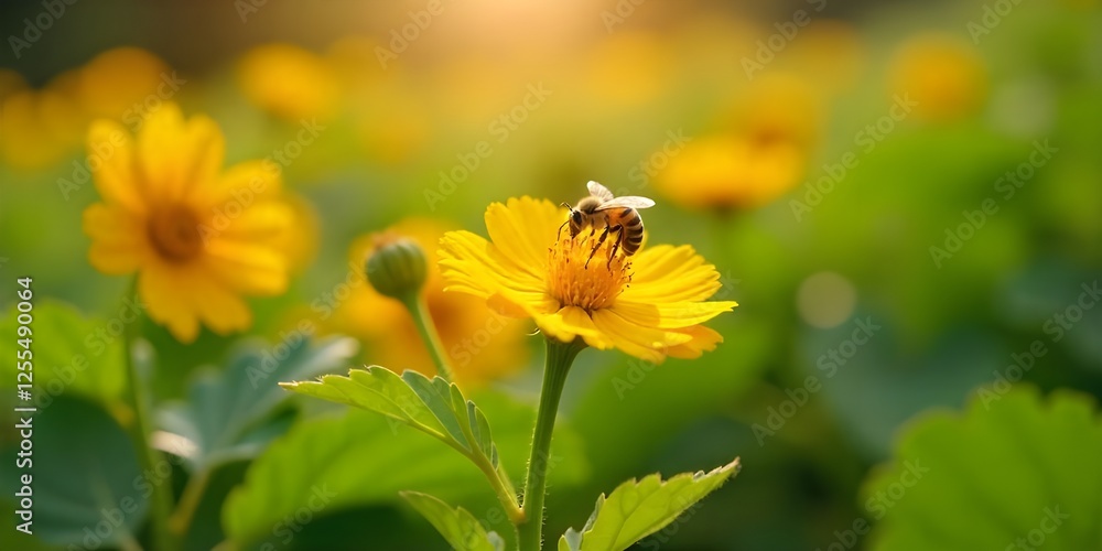 Photography of vegetable flower and bee on it Photography of vegetable flower and bee on it