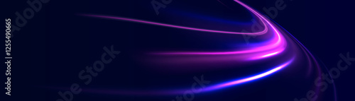 Colored shiny sparks of spiral wave. Curved bright speed line swirls. Shiny wavy path. Rotating dynamic neon circle. Magic golden swirl with highlights. Glowing swirl bokeh effect. vector png
