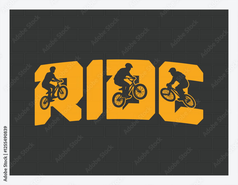 BMX Ride T Shirt Design, Mountain biker, Man riding bicycle BMX Ride T Shirt Design, Mountain biker, Man riding bicycle