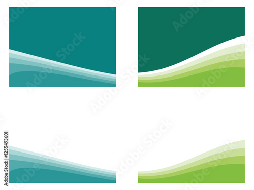 Set of wave divider shape separator header symbol design vector illustration isolated on transparent background