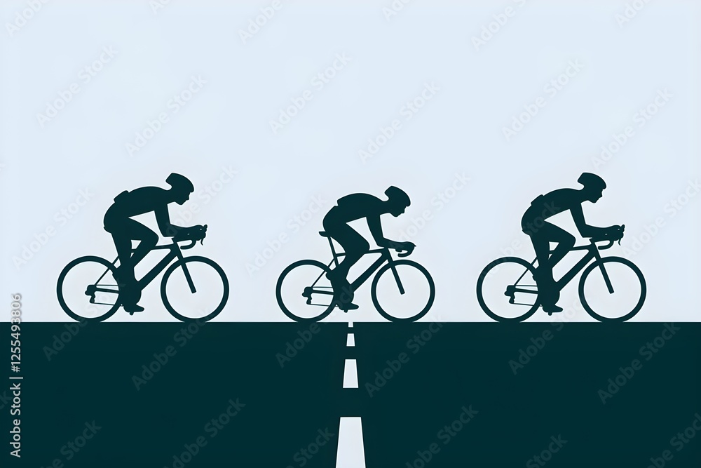 Obraz premium different poses of cycling