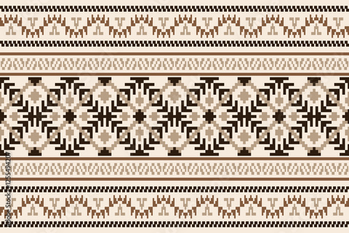 Ethnic abstract pixel art seamless pattern.Geometric ethnic oriental embroidery style.Aztec style.Design for texture,fabric,cloting,carpet,knitewar,curtains,wrapping,batik,scarf,vector,illustration