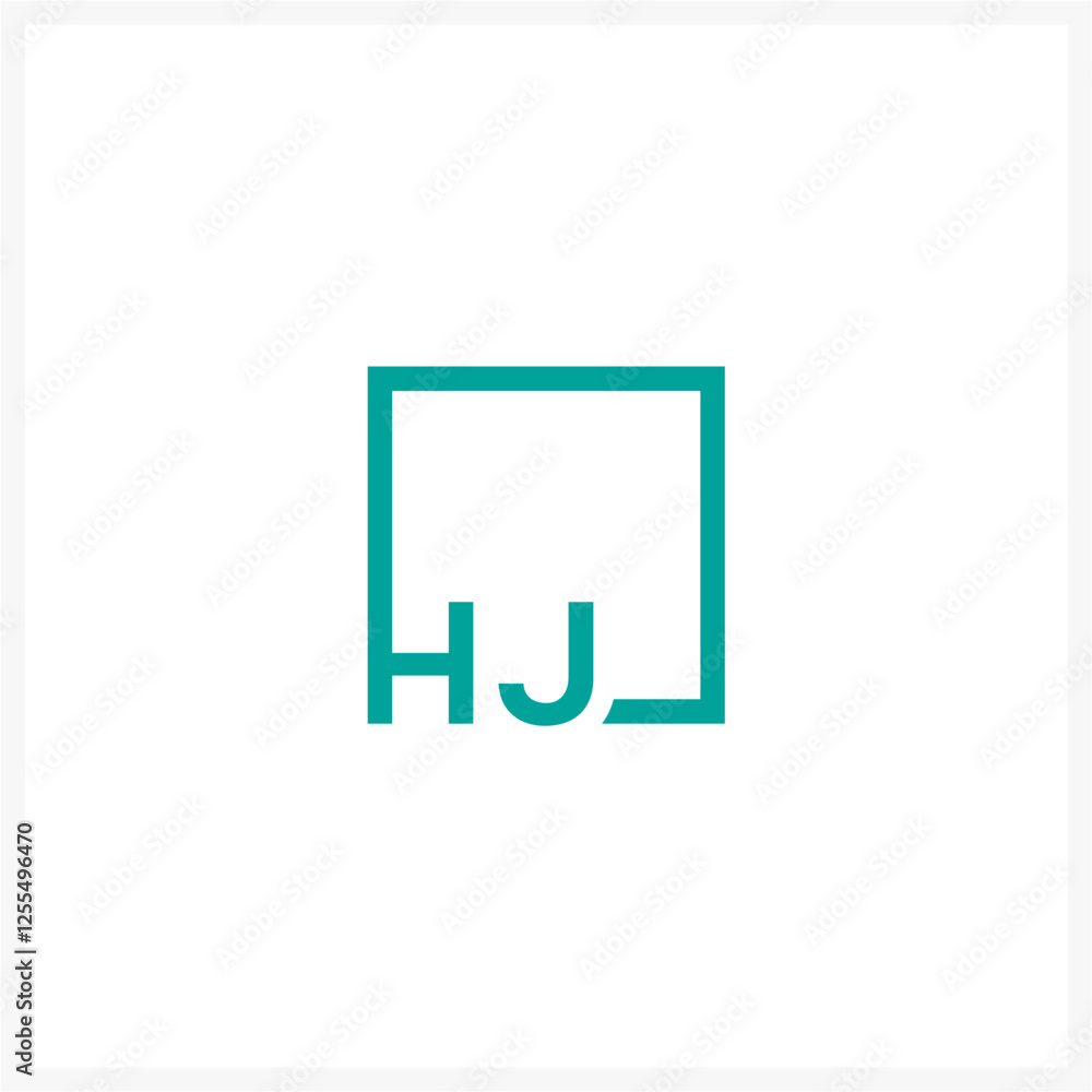 Minimalist HJ Monogram with Geometric Frame Minimalist HJ Monogram with Geometric Frame