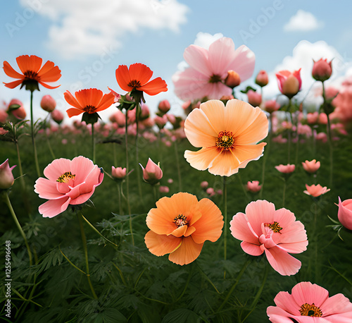 Bed of roses, large bunch of colorful pink flowers, buds, petals and leaves loosely spread on a surface, isolated over a white background, love, Valentine's or botanical design element.generative ai