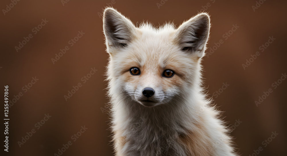 Fototapeta premium Adorable Fox Cub Portrait with Soft Fur and Gentle Expression