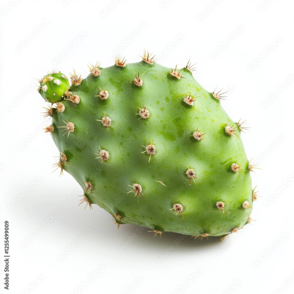 Close Up Prickly Pear Cactus Fruit On White Background Close Up Prickly Pear Cactus Fruit On White Background