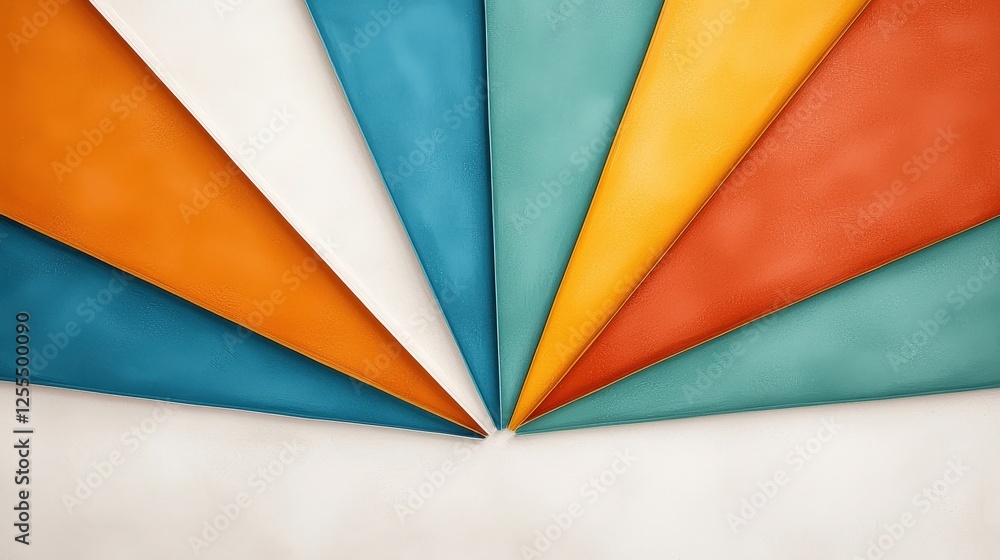 Obraz premium Colorful Abstract Background with Triangular Leather Textures in Vibrant Shades and Soft Tones