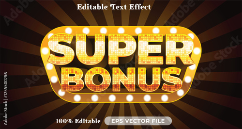 super bonus editable text effect modern color shiny. glow Text style effect