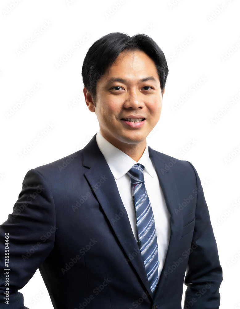 Portrait of only one Man. White Background. Portrait of only one Man. White Background.