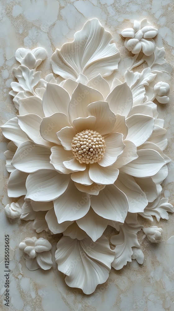 A smooth radial symmetry pattern in soft beige and ivory, forming a balanced layout. A smooth radial symmetry pattern in soft beige and ivory, forming a balanced layout.