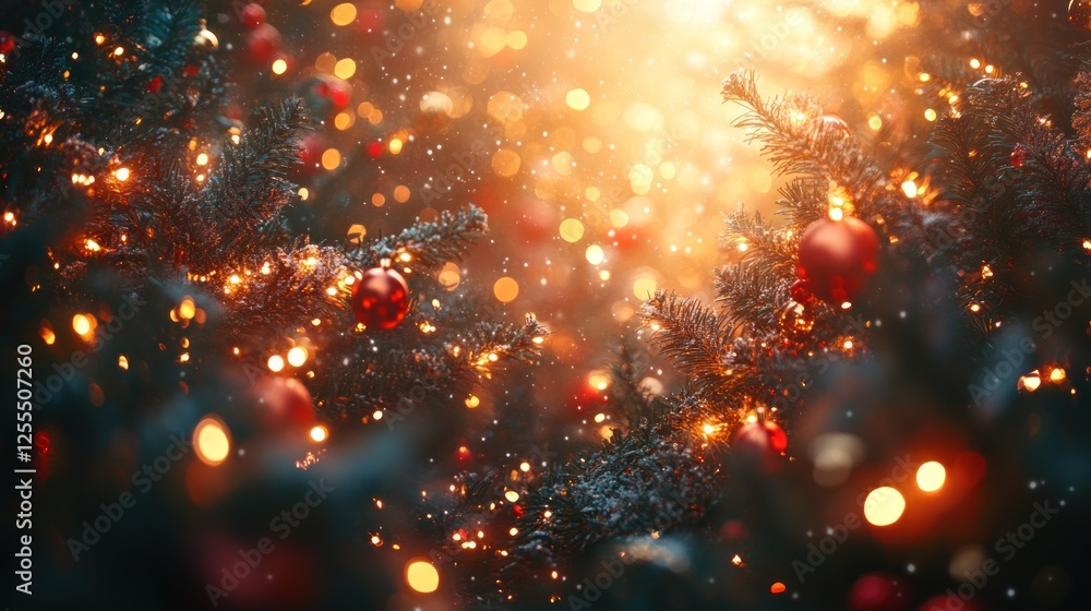 Festive Christmas Bokeh with Red, Green, and Golden Lights Festive Christmas Bokeh with Red, Green, and Golden Lights