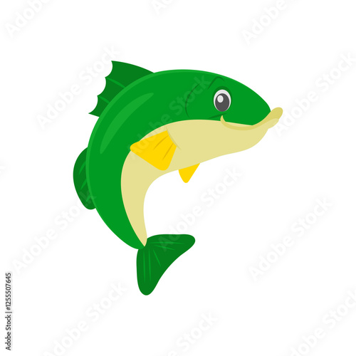 BassSeafood Vector Illustration, Isolated
