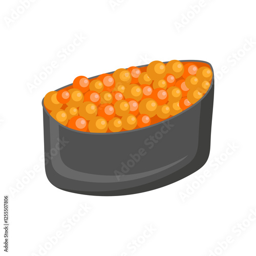 Salmon Roe SushiSeafood Vector Illustration, Isolated