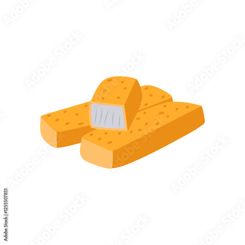 Fish FingersSeafood Vector Illustration, Isolated
