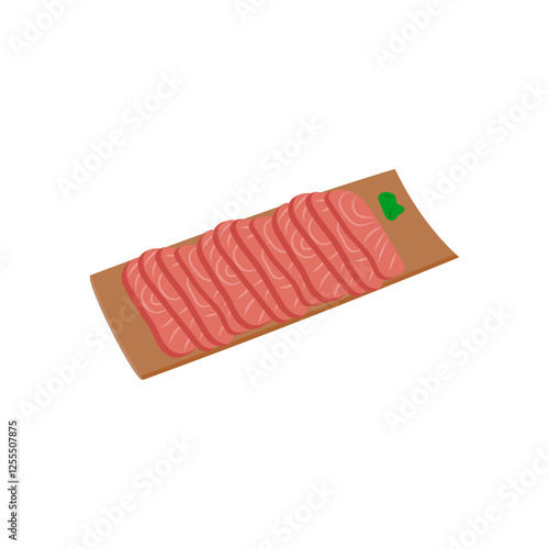 Salmon Sashimi Fillet FiletSeafood Vector Illustration, Isolated