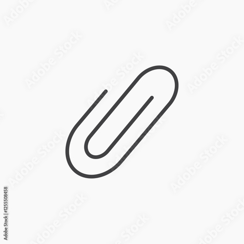 Attachment clip vector icon isolated in black line