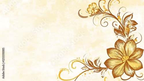 Elegant Floral Design on Cream Background
