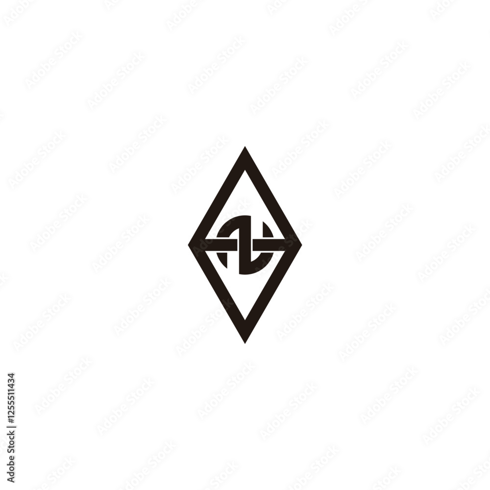 Letter N gem, circle geometric symbol simple logo vector Letter N gem, circle geometric symbol simple logo vector