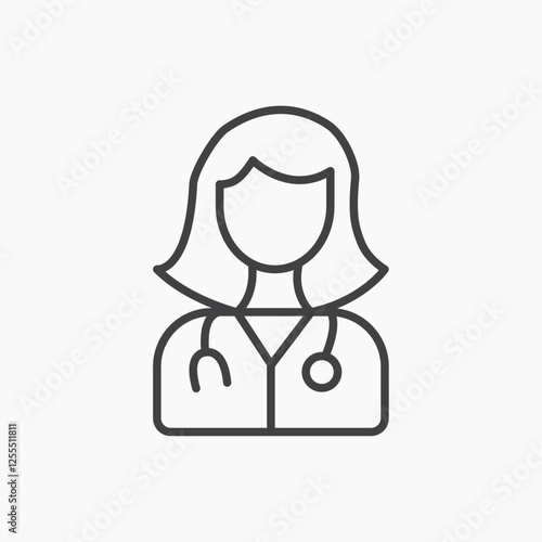 Doctor vector icon isolated in black line