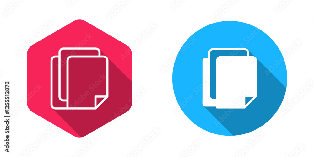 Filled and outline File document icon isolated with long shadow background. Checklist icon. Business concept. Vector Filled and outline File document icon isolated with long shadow background. Checklist icon. Business concept. Vector
