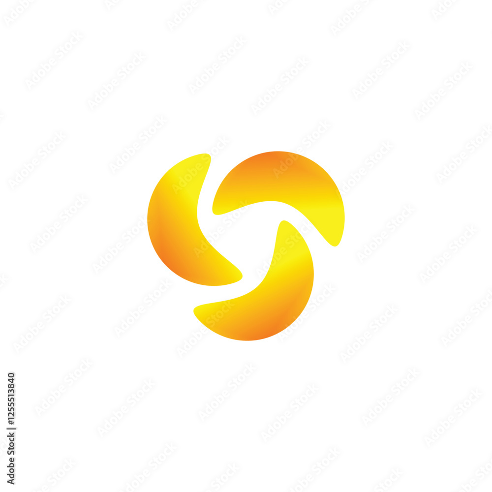 Obraz premium Three Biscuit geometric symbol simple logo vector
