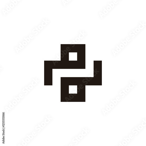 Letter qb plus, square geometric symbol simple logo vector