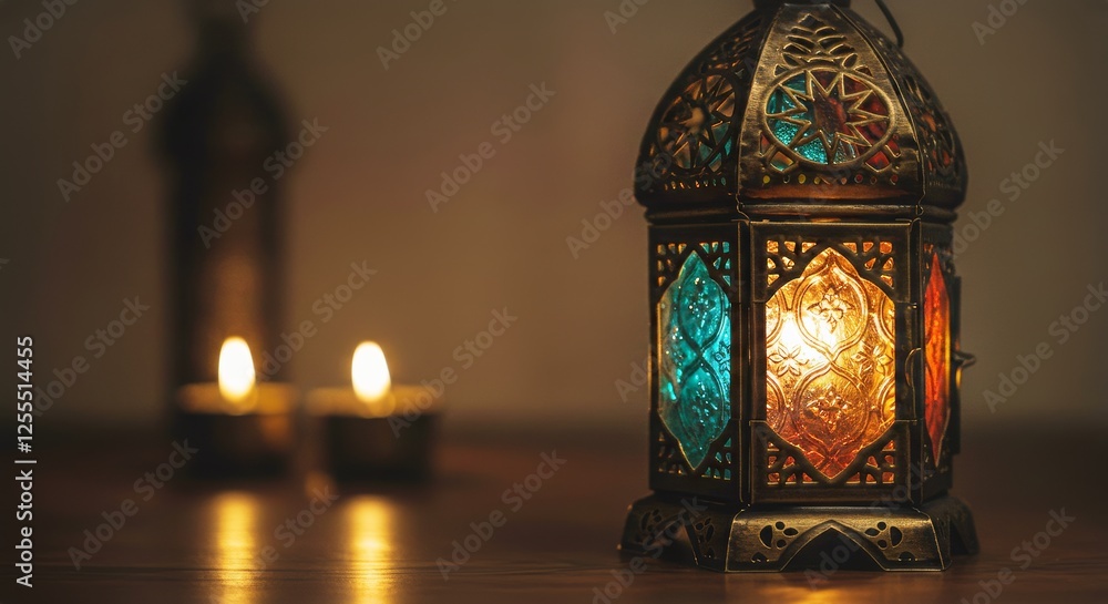Ramadan Fanous copy space backgroung 