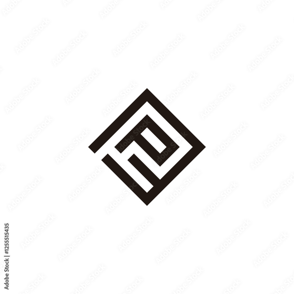 Letter P number 3 square, elegant geometric symbol simple logo vector Letter P number 3 square, elegant geometric symbol simple logo vector