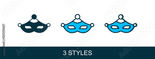 Filled outline Carnival mask icon isolated on white background. Masquerade party mask. Vector