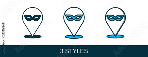 Filled outline Carnival mask icon isolated on white background. Masquerade party mask. Vector