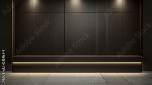 Wallpaper Mural Dark wood wall display, shelf, interior Torontodigital.ca